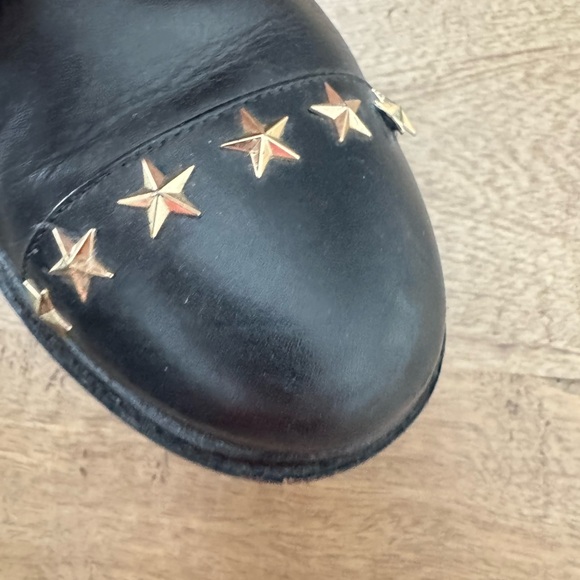 Michael Kors Cody Lace Up Boots Metallic Stars Stud Side Zip Leather combat - Picture 4 of 12